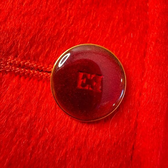 Escada Piacenza Wool Rabbit Angora Red Zip Jacket Blazer Coat Size 38 S M - Picture 9 of 16